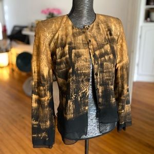 Geri Gerard Collection Black & Silk Gold Blazer